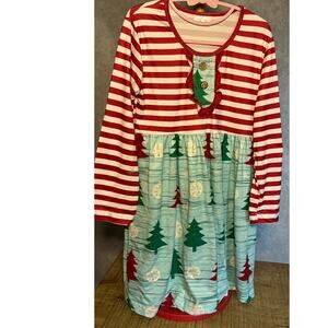 Striped Christmas Dress (Fits like Girls 7)